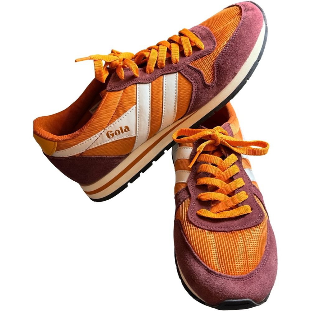 Gola Daytona Retro Sneakers Burgundy Orange White Men’s 11 - Picture 8 of 16